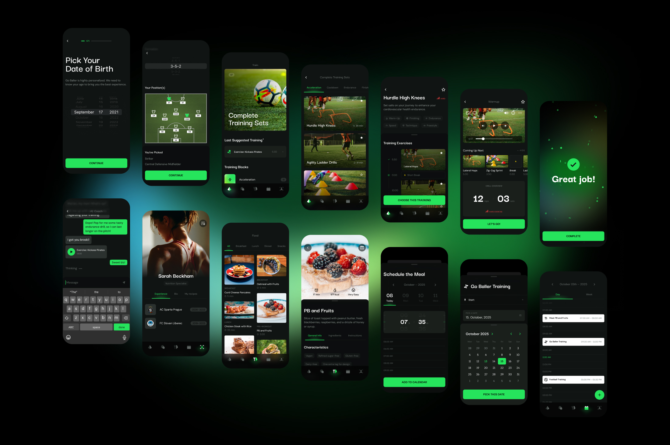 GoBaller app screens